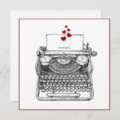私はあなたを愛している |ヴィンテージタイプライター |ラブノート シーズンカード (正面/裏面)