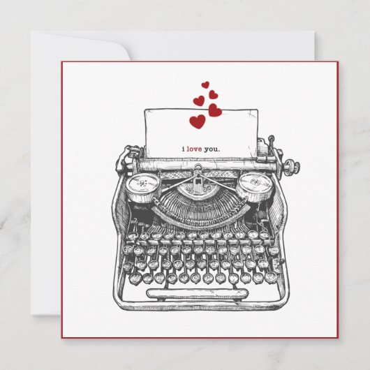 私はあなたを愛している |ヴィンテージタイプライター |ラブノート シーズンカード (正面)