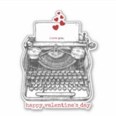 私はあなたを愛している |ヴィンテージタイプライター |ラブノート シール (正面)