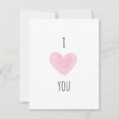 私はあなたを愛している。可愛ミニマルいピンクのハートバレンタインデー シーズンカード (正面)