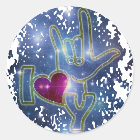 私はあなたを愛している/手話 ラウンドシール (正面)