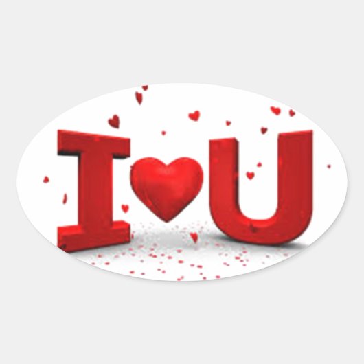 私はあなたを愛している 楕円形シール (正面)