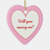 私はあなたを愛している。私と結婚してくれる？ セラミックオーナメント (右)