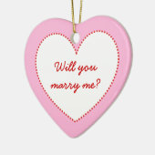 私はあなたを愛している。私と結婚してくれる？ セラミックオーナメント (左)