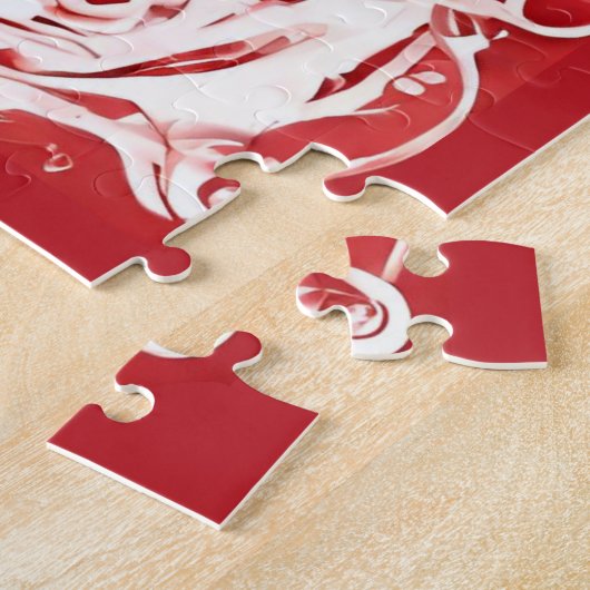 私はあなたを愛している |私の愛の赤と白ハートと結婚 ジグソーパズル (側面)