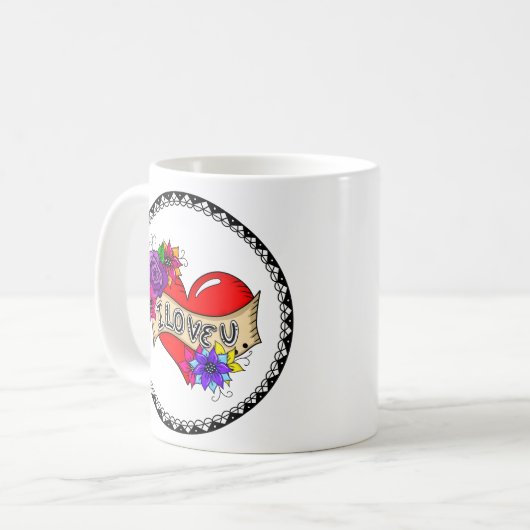 私はあなたを愛している |通りアートグラフィティアーバンハート コーヒーマグカップ (正面左)