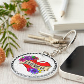 私はあなたを愛している | TattooハートパーソナライズされたArt キーホルダー (正面右)