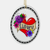 私はあなたを愛している | TattooハートパーソナライズされたArt セラミックオーナメント (右)