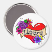 私はあなたを愛している | TattooハートパーソナライズされたArt マグネット (正面/裏面)