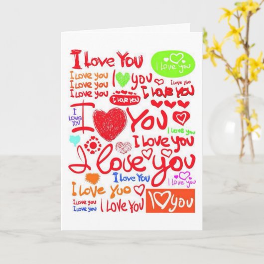 "私はあなたを愛している – YES私は"任意の大事な行事 カード (黄色い花)