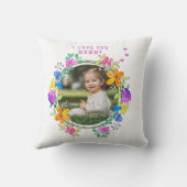 私はあなたを愛しているMOMMY写真カラフルフローラモダン クッション (裏面)