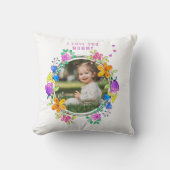 私はあなたを愛しているMOMMY写真カラフルフローラモダン クッション (正面)