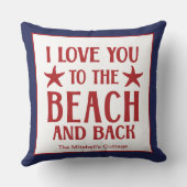 私はあなたを愛してビーチとバック沿岸の夏 クッション (裏面)