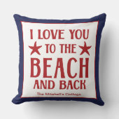 私はあなたを愛してビーチとバック沿岸の夏 クッション (正面)