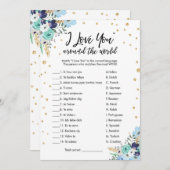 私はあなたを愛して世界のブライダルシャワーゲーム 招待状 (正面/裏面)