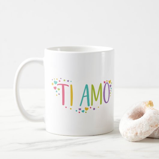 私はあなたを愛しイタリアンている、Ti Amo Coffee Mug コーヒーマグカップ (ドーナツ)