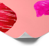 私はあなたを愛しガーリーている口紅キスパターン ポスター (角)