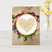 私はあなたを愛しファンシーてい華美るゴールデンバレンタイン カード (黄色い花)