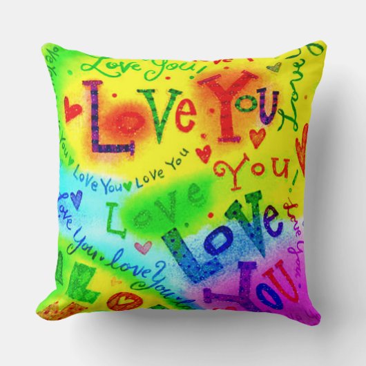 私はあなたを愛し絵画ている クッション (正面)