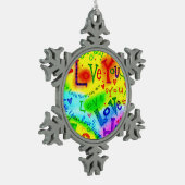 私はあなたを愛し絵画ている スノーフレークピューターオーナメント (左)