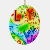 私はあなたを愛し絵画ている セラミックオーナメント (右)