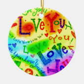 私はあなたを愛し絵画ている セラミックオーナメント (正面)