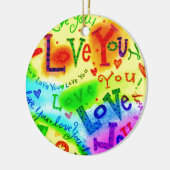 私はあなたを愛し絵画ている セラミックオーナメント (左)