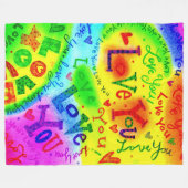 私はあなたを愛し絵画ている フリースブランケット (正面(横))