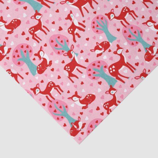 私はあなたを愛し非常にバレンタインの鹿パターン（の模様が）ある 薄葉紙 (詳細)