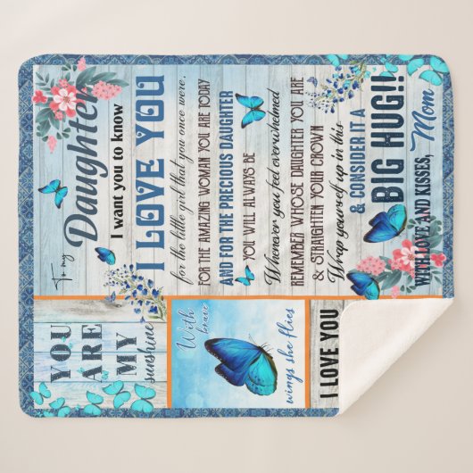 私はあなたを愛し、あなたは私の太陽を知ってほしい シェルパブランケット (正面(横))