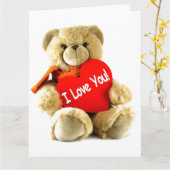 私はあなたを愛し、テディ愛、癒しによって愛を癒すことによって カード (黄色い花)