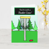 私はあなたを愛し、ディスクゴルフのユーモア、バスケット カード (黄色い花)