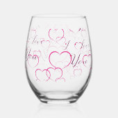 私はあなたを愛し、ハート ステムなしワイングラス (裏面)