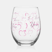私はあなたを愛し、ハート ステムなしワイングラス (左)