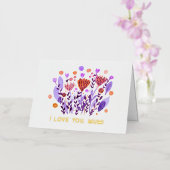 私はあなたを愛し、ママかわいいレトロな鳩の花 箔シーズンカード (蘭)