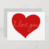 私はあなたを愛し、ロマンチック ポストカード (正面/裏面)