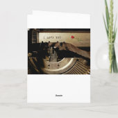 私はあなたを愛し、古いタイプライター赤いローズヴィンテージ手紙 カード (裏面)