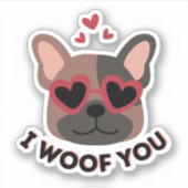 私はあなたを愛し、犬の愛犬の恋人 シール (正面)