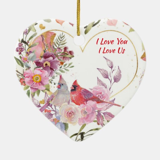 私はあなたを愛し、私たち深紅色 セラミックオーナメント (裏面)