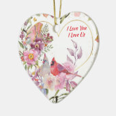 私はあなたを愛し、私たち深紅色 セラミックオーナメント (左)