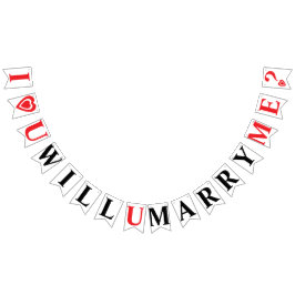 私はあなたを愛し、私と結婚してくれる？の結婚提案 バンティングフラッグ