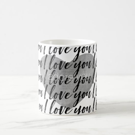 私はあなたを愛し、私はあなたを愛しているハート コーヒーマグカップ (中央)