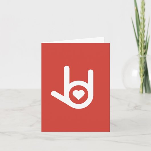 私はあなたを愛し、赤いグリーティングカード サンキューカード (正面)