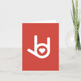 私はあなたを愛し、赤いグリーティングカード サンキューカード