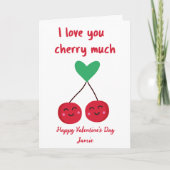 私はあなたを愛するさくらんぼおもしろい多くのバレンタインデー シーズンカード (正面)