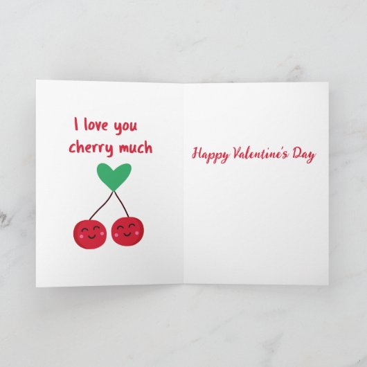 私はあなたを愛するさくらんぼおもしろい多くのバレンタインデー シーズンカード (内部)