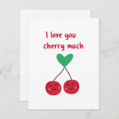 私はあなたを愛するさくらんぼマントルバレンタイン エンクロージャーカード (正面/裏面)
