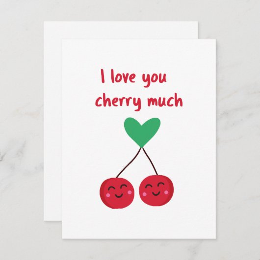 私はあなたを愛するさくらんぼマントルバレンタイン エンクロージャーカード (正面/裏面)