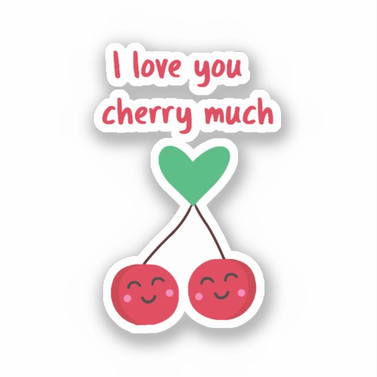 私はあなたを愛するさくらんぼマントルバレンタイン シール (正面)
