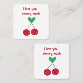 私はあなたを愛するさくらんぼマントルバレンタイン スクエア名刺 (正面/裏面)